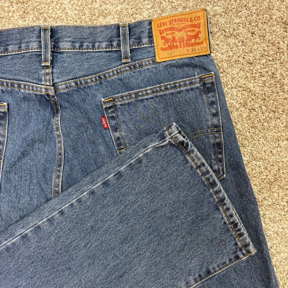 Levi's 517 Bootcut Jeans Mens 36x29 Blue Medium Wash Western Cowboy Denim